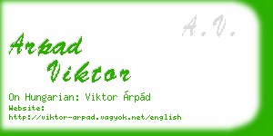 arpad viktor business card