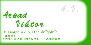 arpad viktor business card